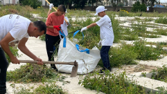 أهالي اللد يشاركون في معسكر العمل الخيري عن روح الشاب حمزة أبو غانم